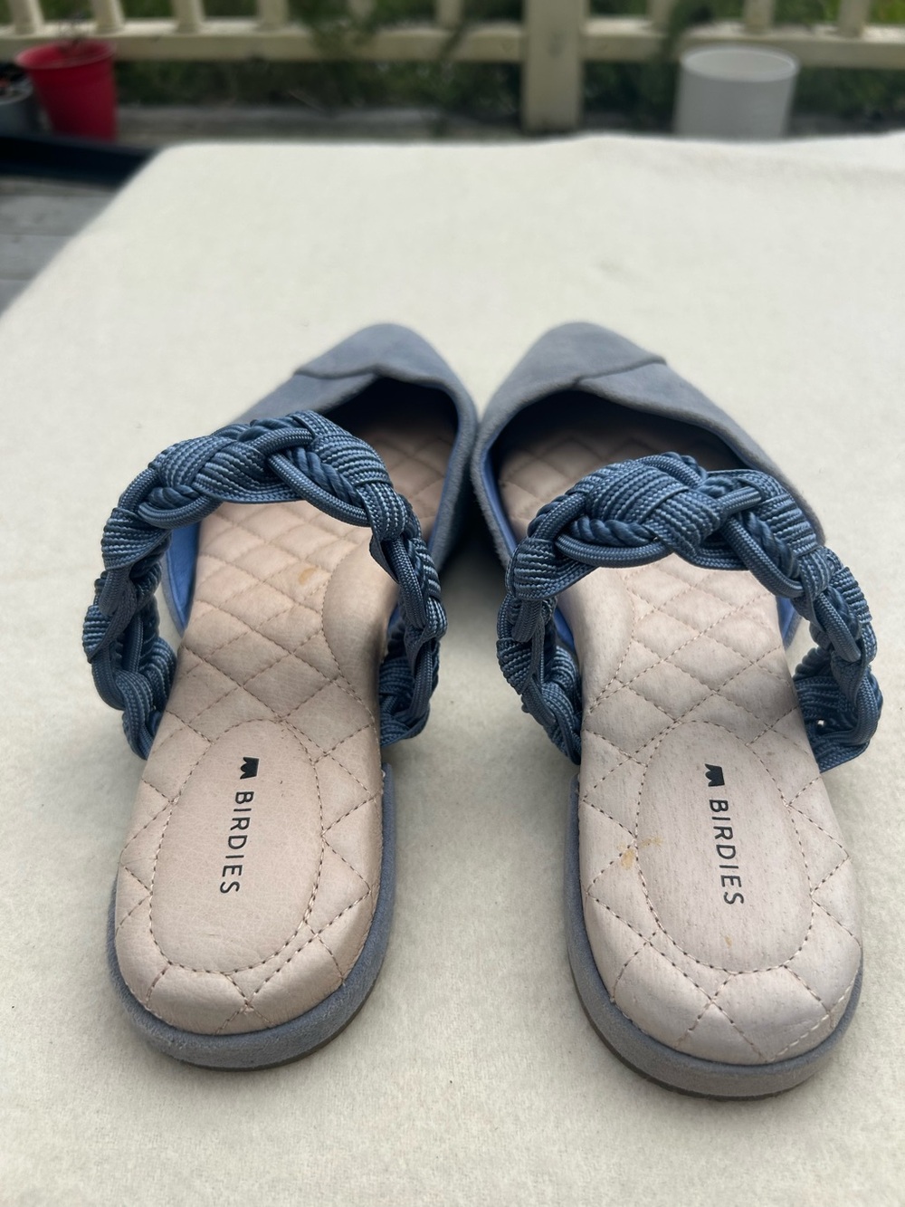 Birdies Swan Bracelet Mule in Denim Blue Suede Slip On Sandal Size 9.5 - Picture 5 of 10